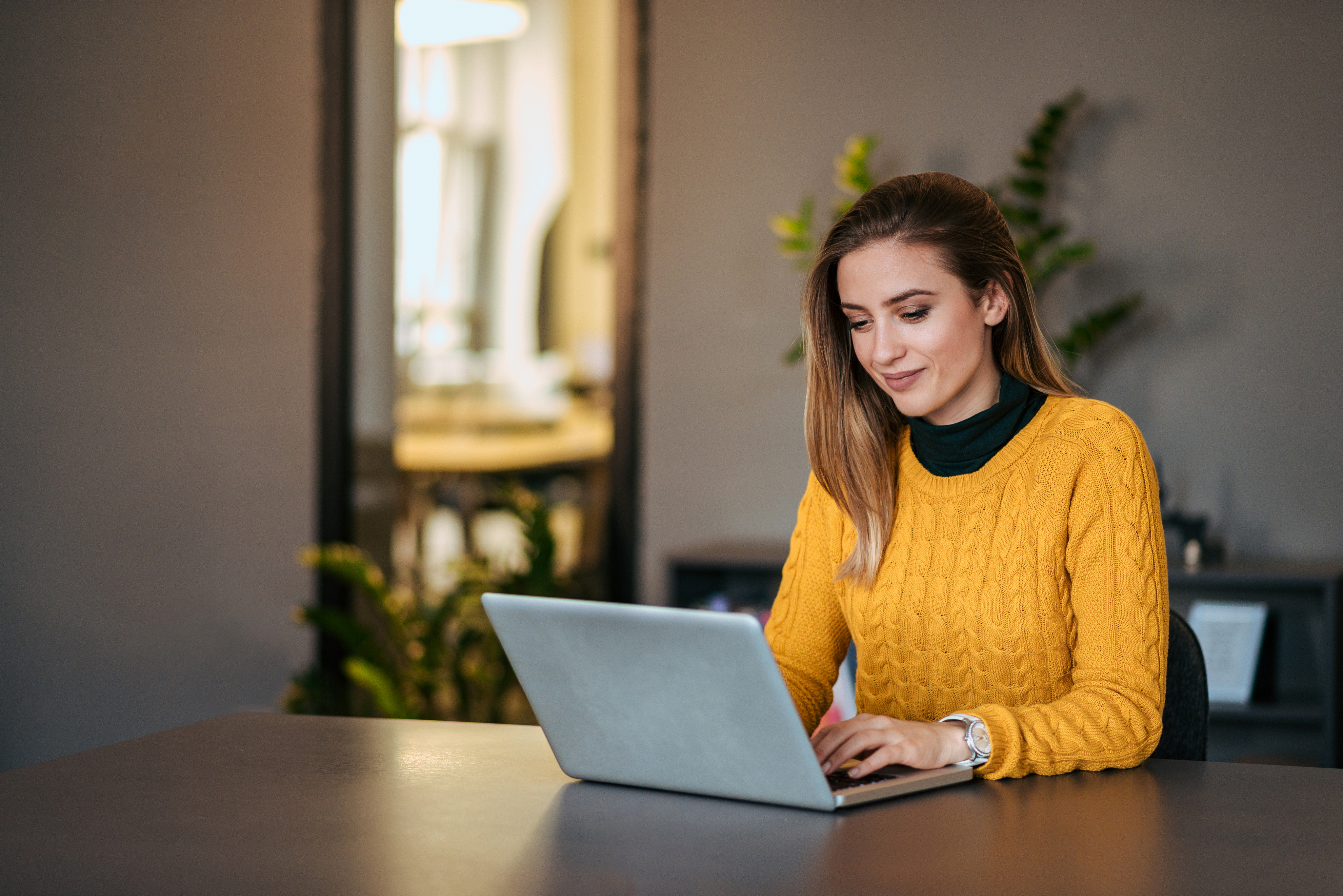 Author working on laptop